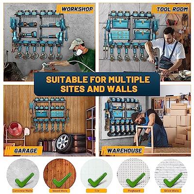 Biskoupky Power Tool Organzier Wall Mount, Thicked Heavy Duty Drill Holder Wall Mount, Drill Organizer for Garage Pegboard Workshop Men Gifts for Dad