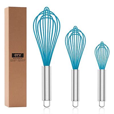 Silicone Whisk Set,non Scatch Coated Whisks For Cooking And