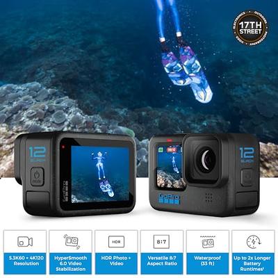 GoPro HERO12(HERO 12) Waterproof Action Camera 5.3K60 Ultra HD Video,27MP  Photos, HDR, 1/1.9 Image Sensor, Live Streaming, Webcam, + High Speed 64GB  Card, 50 Piece Accessory Kit and 2 Extra Batteries 