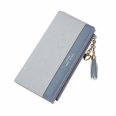 Foxer Glitter Bifold Wallets for Women, Split Cowhide Gift Box Packing Ladies Leather Clutch Purses with Zipper Coin Pocket Womens Credit Card Holder