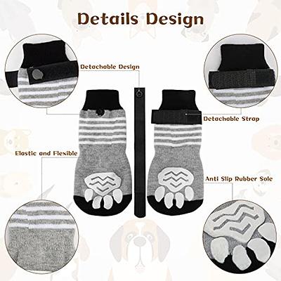 Anti Slip Dog Socks 2 Pairs - Dog Grip Socks With Straps Traction Control  For Indoor On Hardwood Floor Wear, Pet Paw Protector For Small Medium Large  Dogs