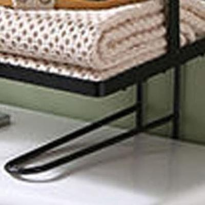 EKNITEY Flolding Over Toilet Storage - No Assembly Bathroom Organizer Shelf  Above Toilet Storage Rack with Hooks and Paper Holder 2 Tier Black