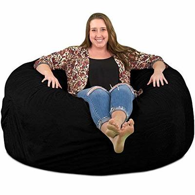  FAFAD Giant Bean Bag Chair for Adults, 6ft Big Bean Bag Cover  Comfy Bed (No Filler, Cover only) Fluffy Lazy Sofa (Black), (150*75cm) :  Home & Kitchen