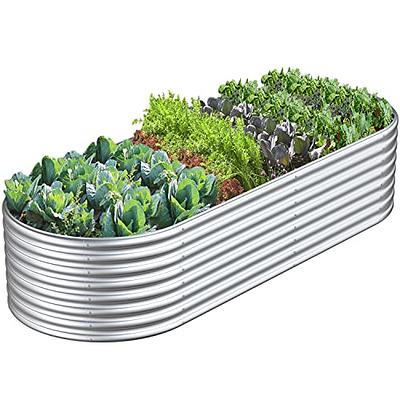 Best Choice Products 8x4x2ft Outdoor Metal Raised Garden Bed, Planter Box for Vegetables, Flowers, Herbs - Gray