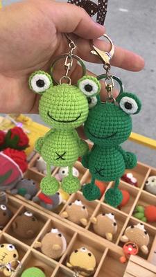 Frog Keychain, Frog Key Chain, Knitting & Crochet Toys, Gift For