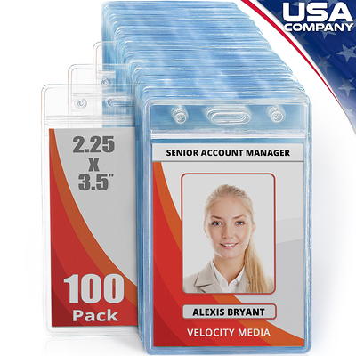 EcoEarth Passport & Identification Card Holders with Soft Edge (Clear, 4x6  Inch, 100 Pack), Extra Large Vertical ID Holder, Zipperless Plastic Name  Badge Holders - Yahoo Shopping