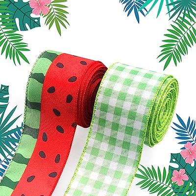 10 Yard Spools of White, Red, and Green Wired 1.5 Inch Satin Ribbon for  Crafting, Embellishing and Designing- 30 Total Yards of Ribbon