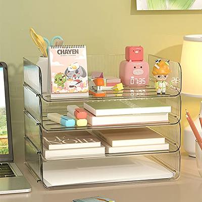 Clear Acrylic Stacking Desktop File & Document Trays, Set of 2