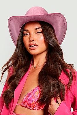 SGBETTER 4 Pack Pink Cowboy Hat Cowgirl Hats with Blinking Sequin and Tiara  Crown for Halloween Cosplay Dress up Cowboy Party Accessories