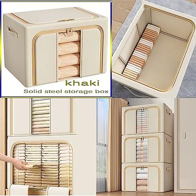 Clothes Storage Organizer Bins Containers, Stackable Storage Bins-foldable  Oxford Cloth Steel Frame Storage Box For Clothing Storage Reinforced Handle