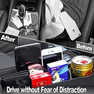 Car Seat Gap Filler Organizer, 2 Pack Multifunctional Auto Console Side  Storage Box with Cup Holders 2 Seat Hooks for Drink, Car Organizer Front  Seat