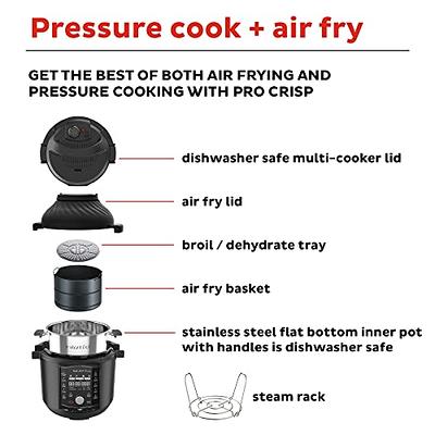 8 Qt Instant Pot DUO CRISP AIR FRYER BASKET, STAND, BROIL TRAY, FREE STEAM  RACK
