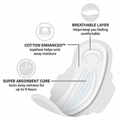 L . Pure Cotton Chlorine Free Top Layer Ultra Thin With Wing Overnight  Unscented Absorbency Pads With Wings - 48ct : Target