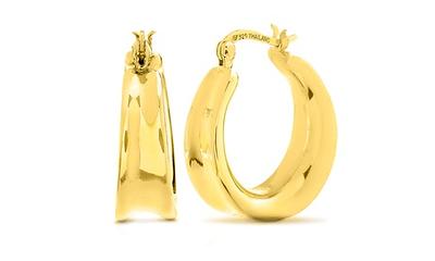 40mm Classic Hoop Earrings in 14K Yellow Gold (3.90 g) Over Sterling Silver by SuperJeweler