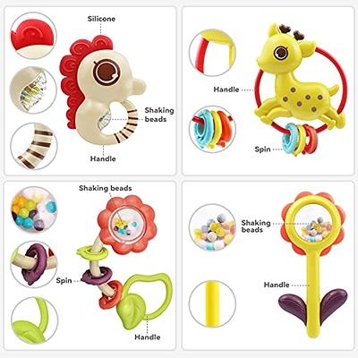 LAFALA Baby Toys 3-6 Months Baby Rattle Set Teething Toys for Babies 0-6  Months