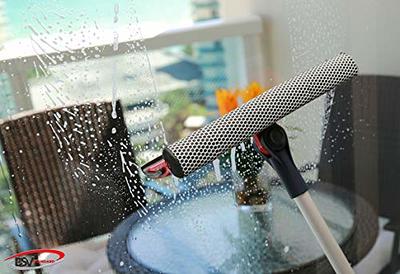 Window Squeegee Cleaner Brush Telescopic Shower Glass Car Sponge Wipe  Adjustable