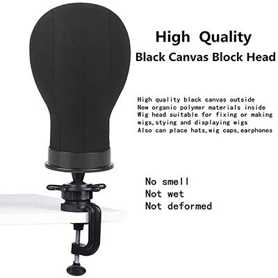 Canvas Wig Head for Wigs Mannequin Head Wig Stand for Styling Canvas Block  Head with Stand(23inch)