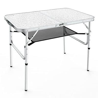 Costway Grey Aluminum Adjustable Camping Table OP70268GR - The Home Depot