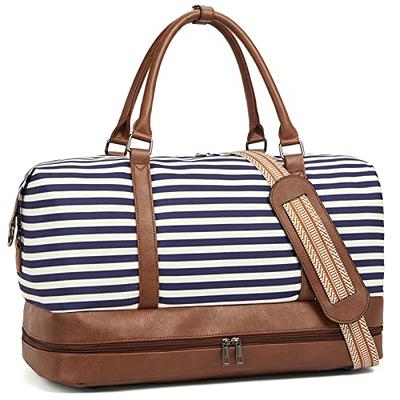 Weekender Bags for Women, Large Overnight Bag Canvas Travel Duffel Bag  Carry On Tote with Shoe Compartment 21 3Pcs Set