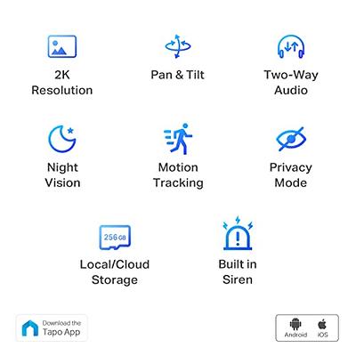  TP-Link Tapo Pan/Tilt Security Camera for Baby Monitor, Pet  Camera w/ Motion Detection, 1080P, 2-Way Audio, Night Vision, Cloud & SD  Card Storage, Works with Alexa & Google Home (Tapo