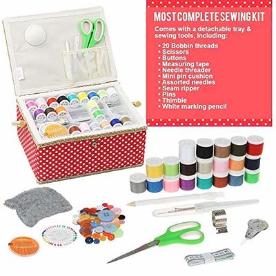  ARTIKA Sewing Kit for Adults and Kids - Small Beginner Set  w/Multicolor Thread, Needles, Scissors, Thimble & Clips - Emergency Repair  and Travel Kits - Sewing Accessories and Supplies