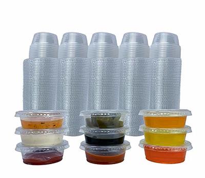 50 Sets - 1.5 oz.] Jello Shot Cups Condiment Containers with Lids