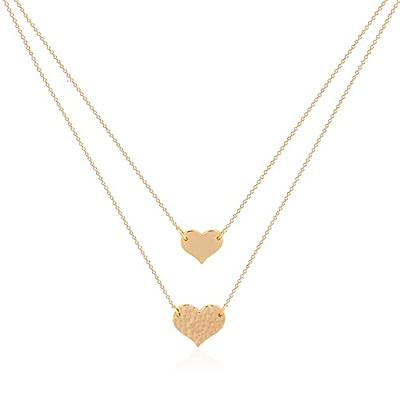 MEVECCO Women's Layered Heart Necklace