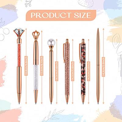 6 Pcs Ballpoint Pens Set Metal Crystal Diamond Pen for Journaling