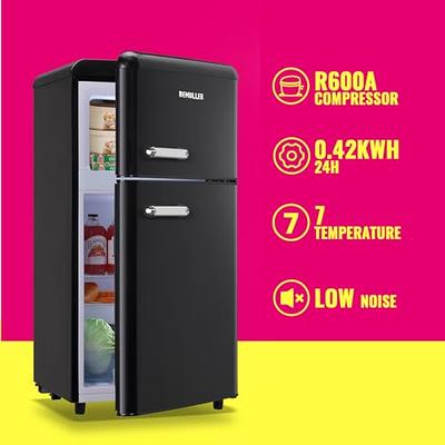 DEMULLER Upright Freezer with 7 Adjustable Thermostat Stand-up Single Door  Freezers Black 