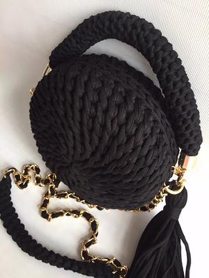 designer black bag with gold chain