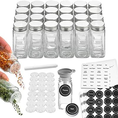 Aozita 24-piece Glass Spice Jars/Bottles [4oz] with Shaker Lids