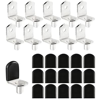 AccEncyc 12 Pcs Punch Free Shelf Support Pegs Self Adhesive Shelves Clips  Shelf Pegs for Shelves No Drill Shelf Bracket Holders Pin for Kitchen  Cabinet Book Shelves Closet Clapboard Layer (1-Peg) 