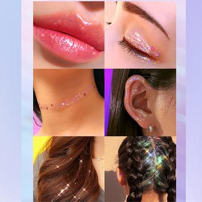 2 Colors of Holographic Chunky Glitter with Quick Dry Glue Pack 4, 4 Pots  Total 40g Multi-Shaped for Body Hair Face Eyes Make-up, Nail Art and  Bedazzling in Party/Concert/Events Glitter - Yahoo