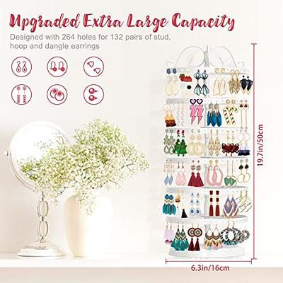 iDavosic.ly 6 Tier Metal Rotating Earring Holder Organizer, 264 Holes Earring  Storage Display Tower Rack, Adjustable Earring Tree Organizer for Women  Girl (White) - Yahoo Shopping