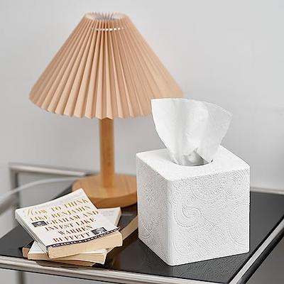 FEMELI Acrylic Tissue Box Cover,Rectangular Facial Tissue Holder Case  Dispenser for Bathroom Kitchen Bedroom Office