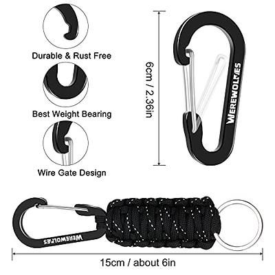 Paracord Keychain with Carabiner, Paracord Lanyard Clip for Keys, Paracord  Carabiner Keychain Clip for Men Women - AliExpress