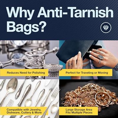 Anti Tarnish Silver Storage Bag 3Pcs, Velvet Fabric Black Cloth Bag for  Silver Storage, Resistant Jewelry Flatware, Silverplate, Silver Storage  Silver