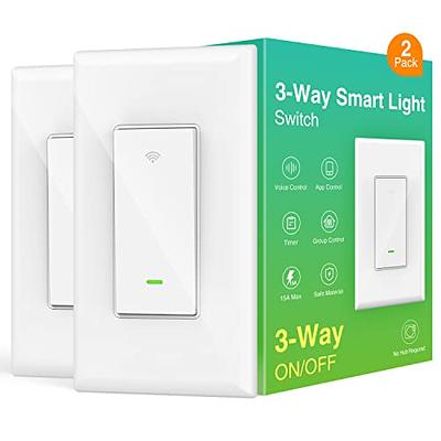 Smart Light Switch 2 Pack(Button), Double Smart WiFi Light Switches, Smart  Switch Compatible with Alexa and Google Home, Remote Control Light Switch，Neutral  Wire Needed ， No hub Required - Yahoo Shopping