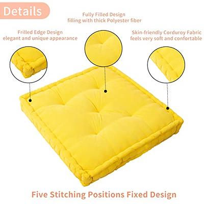 Generic HIGOGOGO Extra Large Floor Pillow, Square Tufted Floor Cushion with  Frilled Edge, 30x30x6 inch Thicken Floor Pillow Meditation