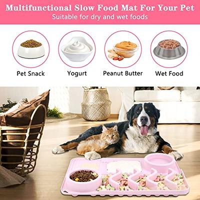 Hiyibo 17''x11''Lick Mat for Dogs,4 in 1 Dog Slow Feeder Mat,Slow