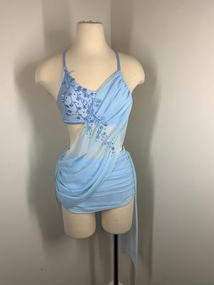 blue lyrical dance costumes 2 piece