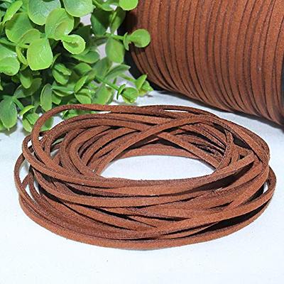 Tenn Well Leather String, 100 Yards 2.6mm Flat Suede Cord, Faux
