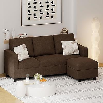 Two Seater Modular Sectional Sofa Linen Fabric Sofa Couch with Ottoman,  Seat Cushion and Back Cushion Removable and Washable - Yahoo Shopping