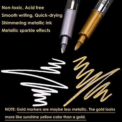 2Pcs/Set Acrylic Gold Silver Paint Marker Water-base Marker Pen