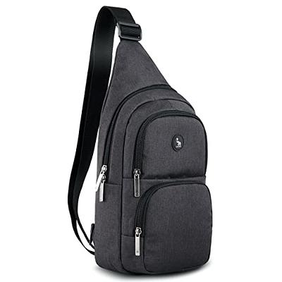 Small Black Sling Crossbody Backpack Shoulder Bag For Men Women