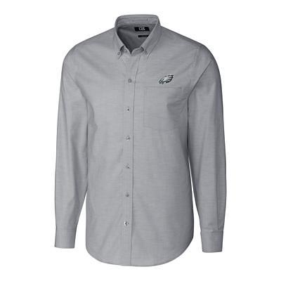 Jacksonville Jaguars Cutter & Buck Big & Tall Stretch Oxford Long Sleeve  Button-Down Shirt - Light Blue