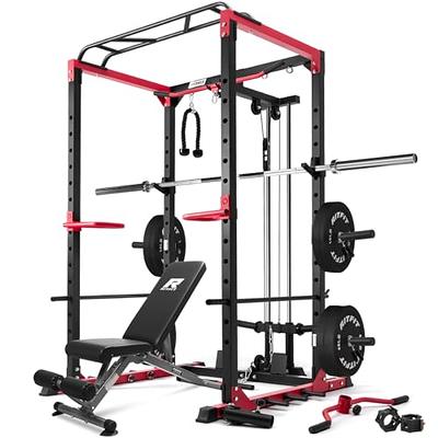 RitFit Power Cage with Lat Pulldown Power Rack with Pulley System