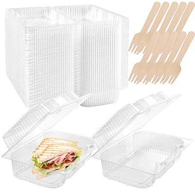 Clear Disposable Sauce Boxes With Hinged Lids - Small Plastic