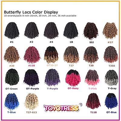 Butterfly Crochet Locs 12 Inch 6 Pack Pre Looped Crochet Butterfly Locs 12  In Short Distressed Butterfly Locs Crochet Hair (12 Inch, T30) 12 Inch  (Pack of 6) T30