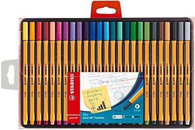 Fineliner - STABILO point 88 - Wallet of 30 - Assorted colors incl 5 neon  colors